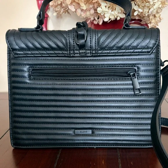 Aldo Black Structured Satchel - Picture 8 of 15